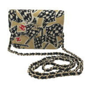 CHANEL Checkered Flag Coco Mark Matelasse Chain Bag Shoulder
